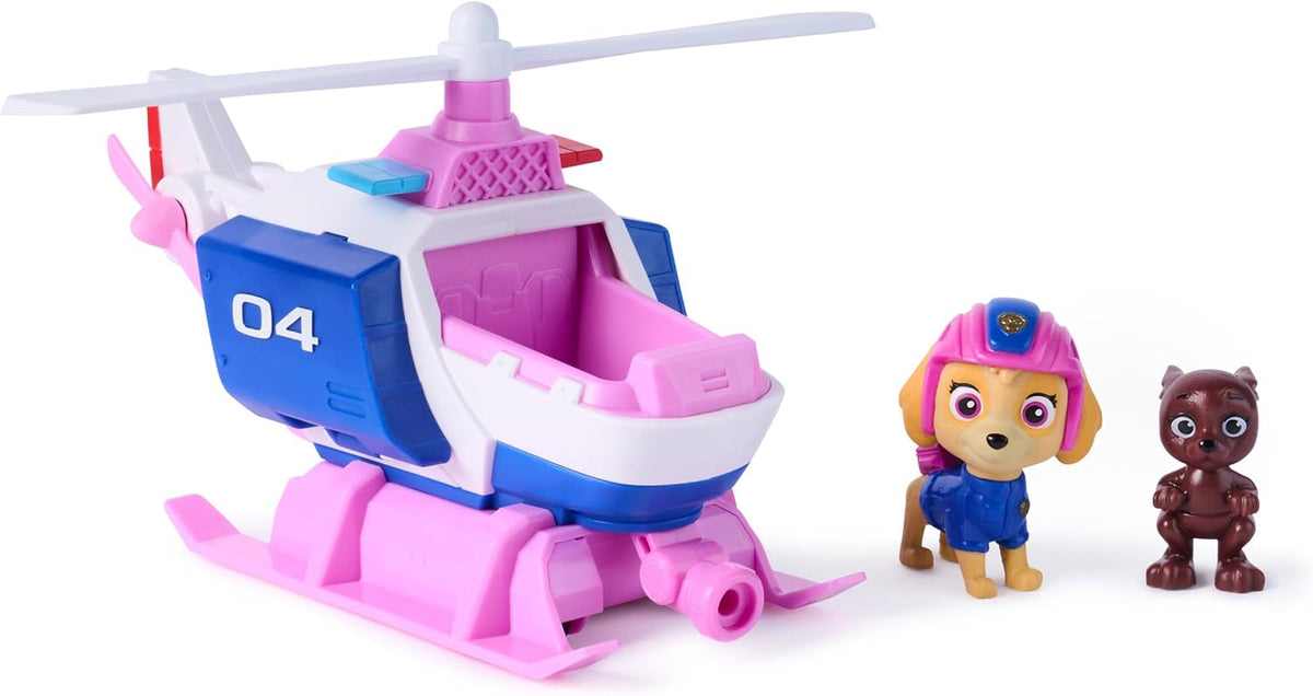 Paw Patrol: Search & Rescue, helicóptero de Rescate de Skye con 2 Figuras, helicóptero de Juguete heroico con función de propulsión, Juguetes para niños y niñas a Partir de 3 años