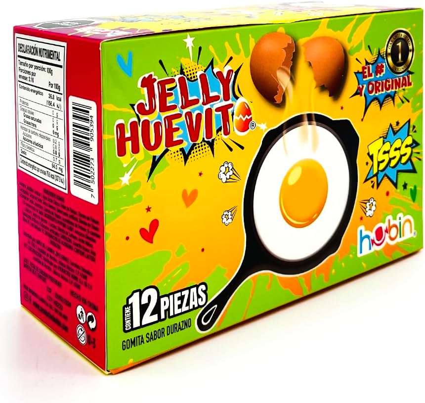 ult jelly huevito tronador dulce de goma sabor durazno huevito de sarten tronador