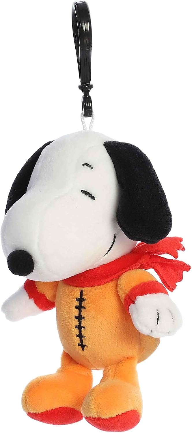 Aurora® Timeless Peanuts® - Peluche con clip de astronauta Snoopy - Personajes clásicos - Recuerdos duraderos - Naranja 5 pulgadas