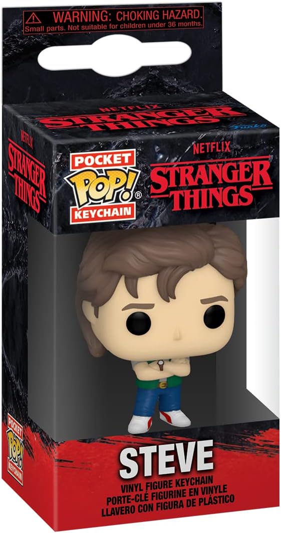 Funko Pop! Keychain: Stranger Things - Steve Harrington- Minifigura de Vinilo Coleccionable Llavero Original - Relleno de Calcetines - Idea de Regalo - Mercancia Oficial - TV Fans