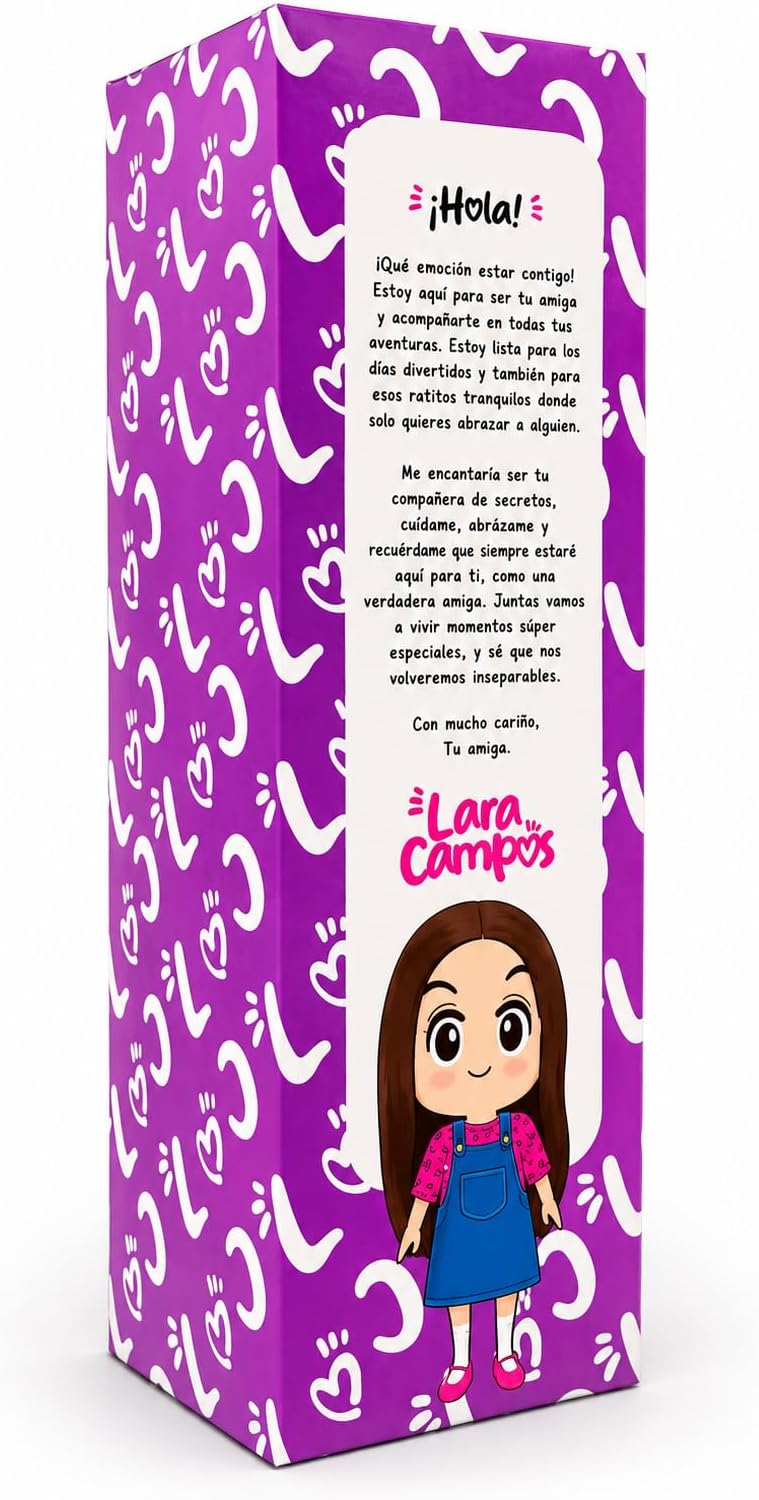 Ult Premium Peluche Lara con Rana Rhenne Scrunchie de Lara Lara Muñeca Acompañante de Aventuras Materiales Suaves Campos Verdes Incluye Bordado y Caja