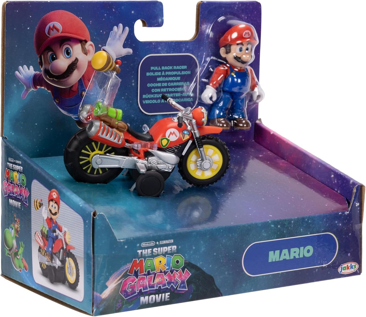 The Super Mario Galaxy Movie – Figura de 2.5 Pulgadas con Motocicleta de Retroceso – Mario, the Super Mario BROS. MOVIE, TOY_FIGURE, Plástico, Jakks Pacific