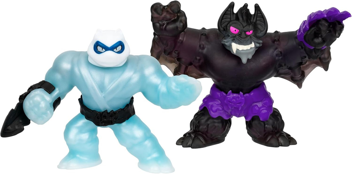 Heroes of Goo Jit Zu Goojitzu - Meteor Madness Pantaroo vs Sludgewing - Pack de 2 Figuras Elásticas con Accesorios - Muñecos Estirables para Niños - Ideal para Regalo