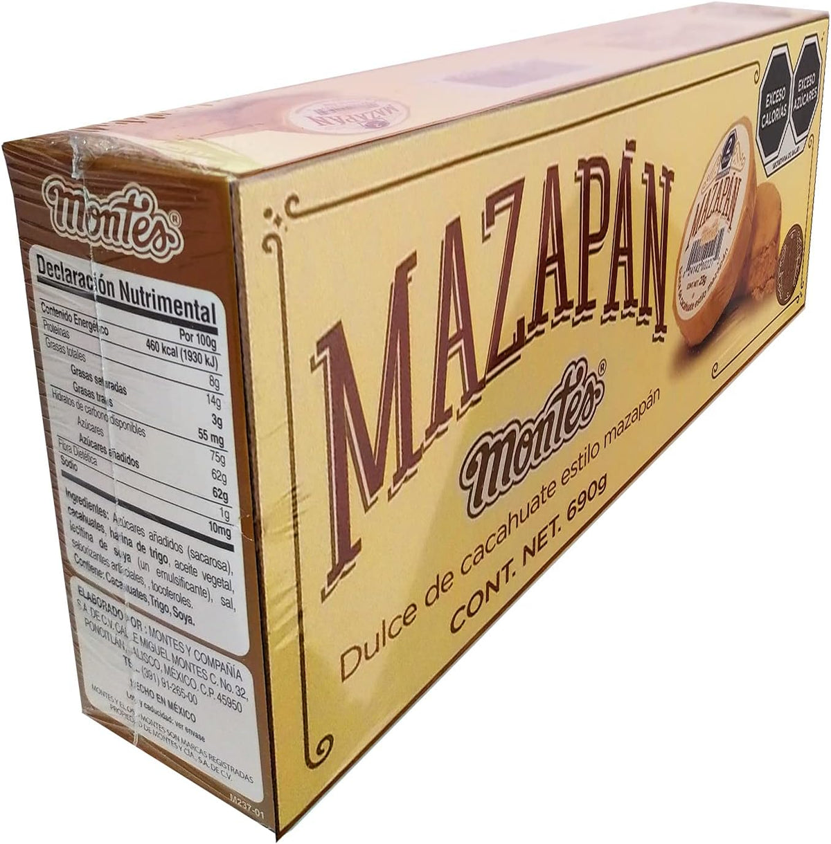 Montes dulce de cacahuate estilo Mazapan de lujo. 30 piezas / 690 gr.