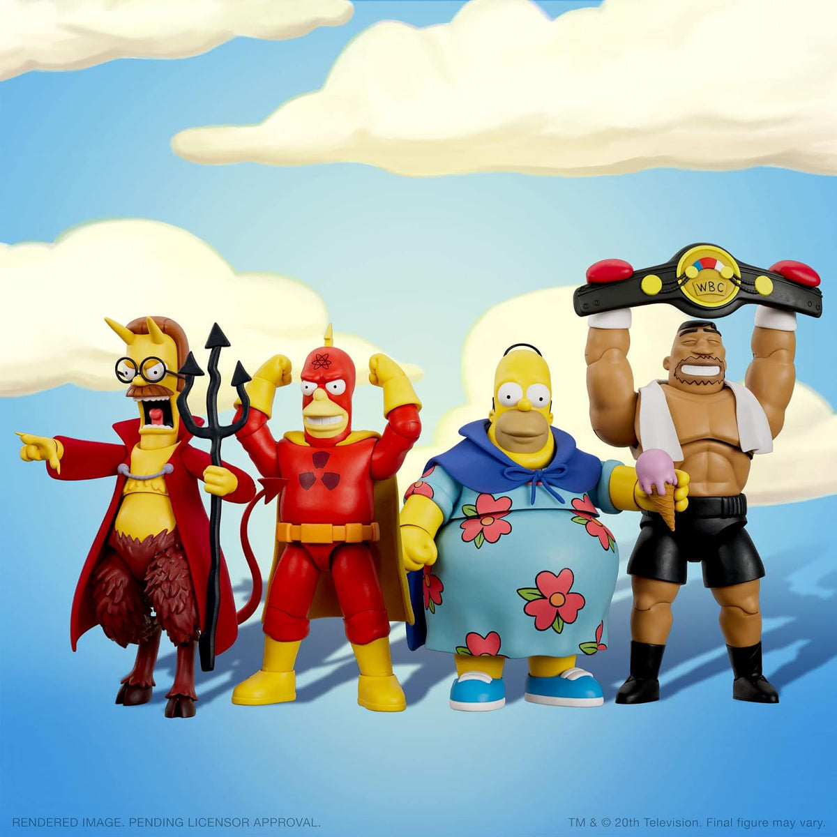 Super7 ULTIMATES! The Simpsons Devil Flanders - Figura de acción de los Simpsons de 7 Pulgadas con Accesorios para programas de televisión clásicos coleccionables y Juguetes Retro
