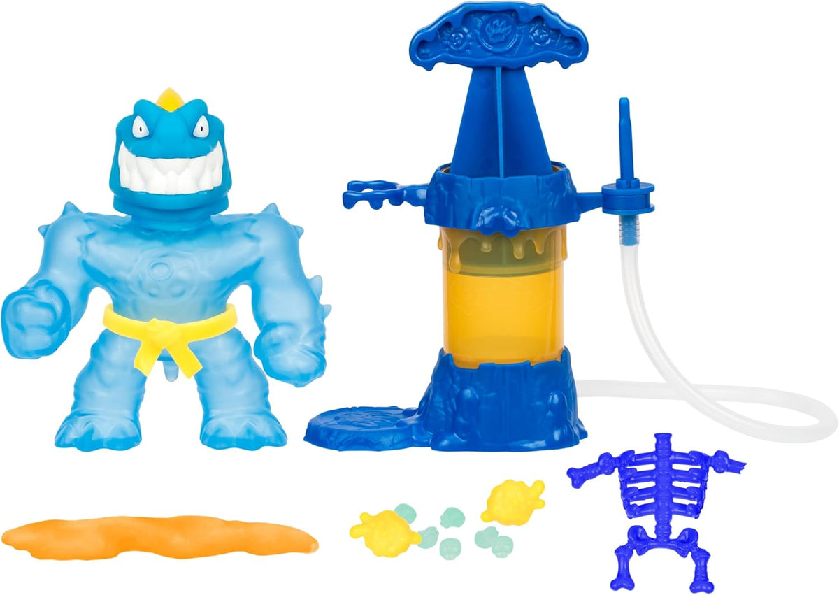 Goo JIT Zu Hero Creator Tyro 3 Rellenos únicos de Goo Mezcla, Llena y CREA tu Propia Brilla en la Oscuridad Figura Elástica para Niños Muñeco Estirable Original Bandai
