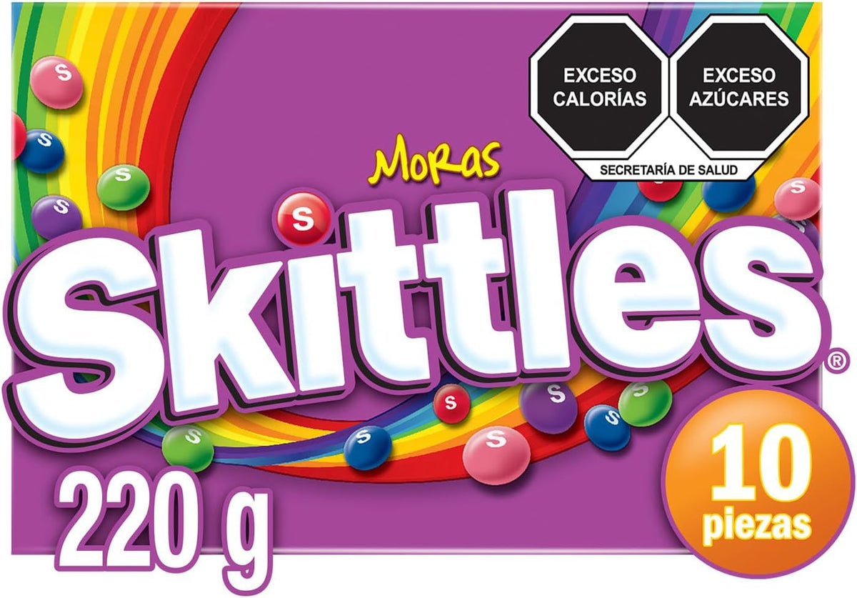Skittles dulces caramelo suave moras 10 piezas de 22g - 220g