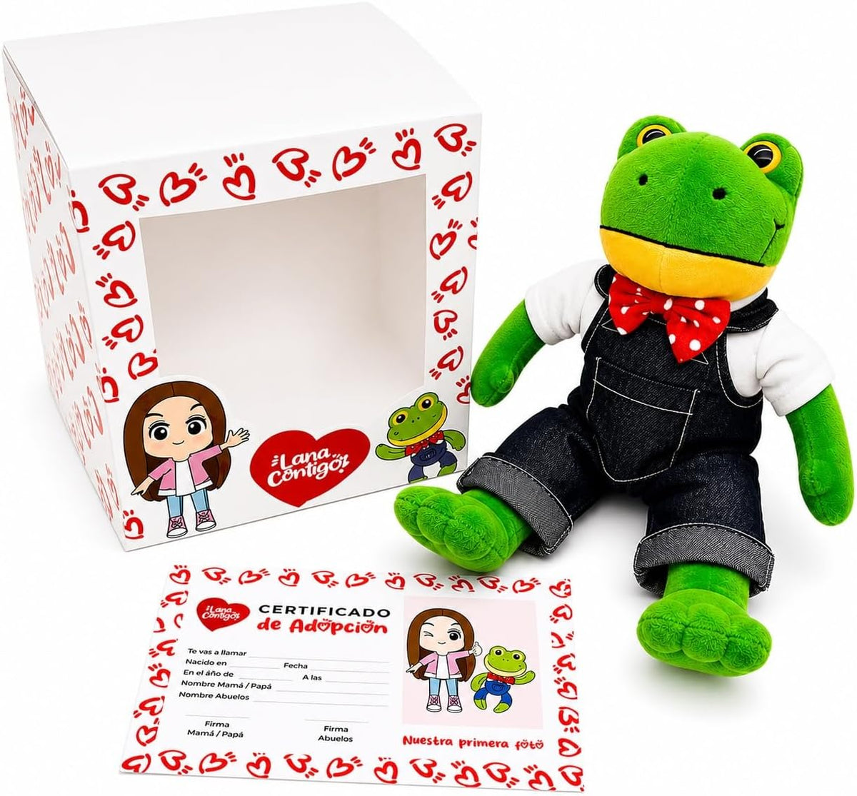 Ult Premium Peluche Rana Rhenne Rene Compañero de Juego Lara Lara y Siesta Materiales Suaves Campos Verdes