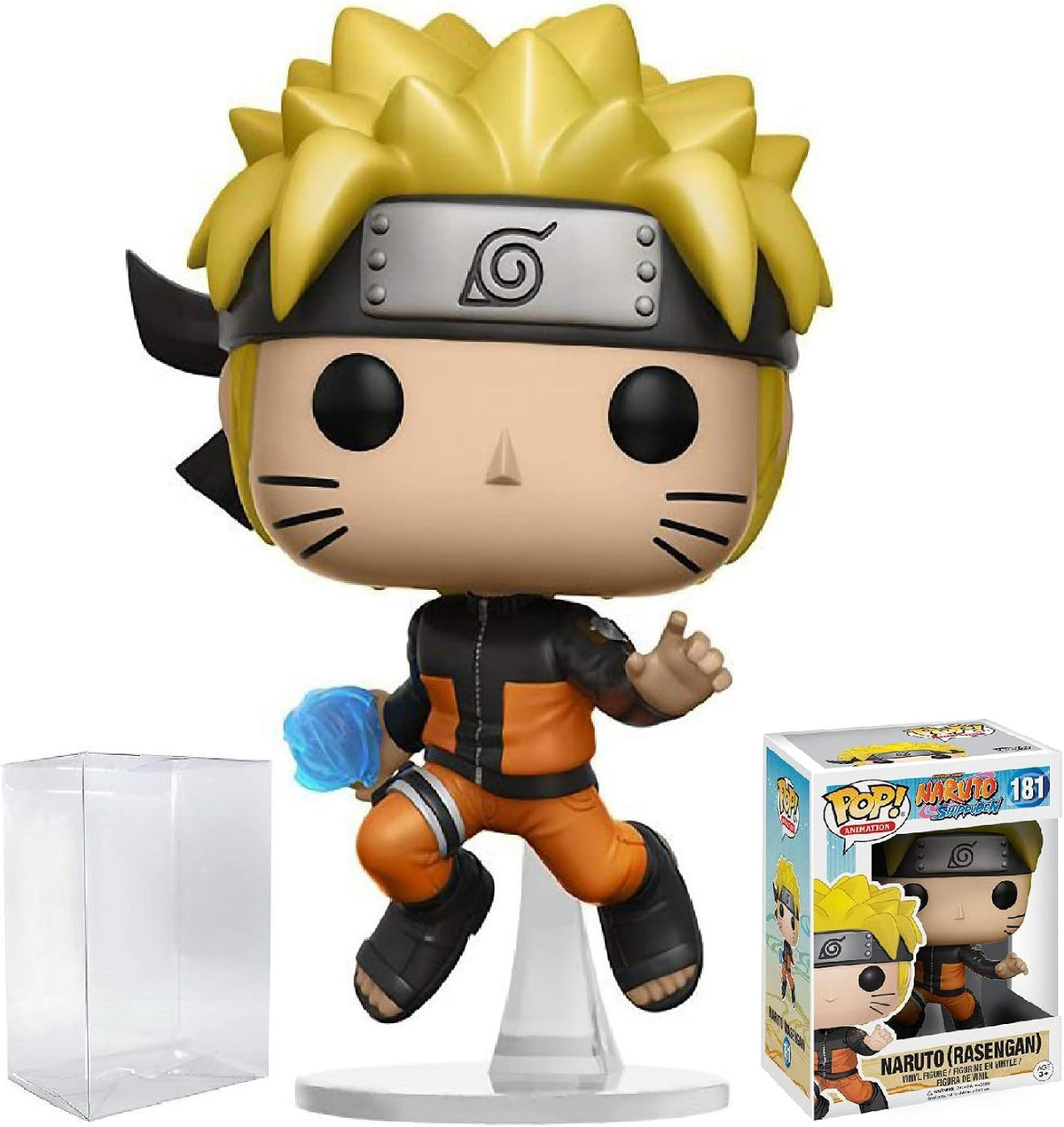 POP Naruto Shippuden - Naruto (Rasengan) Funko Pop! Figura de vinilo (incluido con funda protectora compatible con Pop Box), multicolor, 9,5 cm