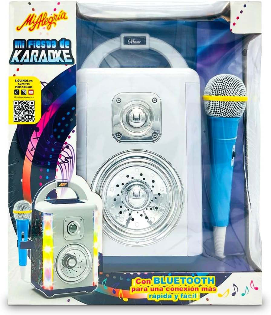 Ult Máquina de Karaoke Infantil Mi Fiesta de Karaoke con Luces y Música, Bluetooth, Multicolor