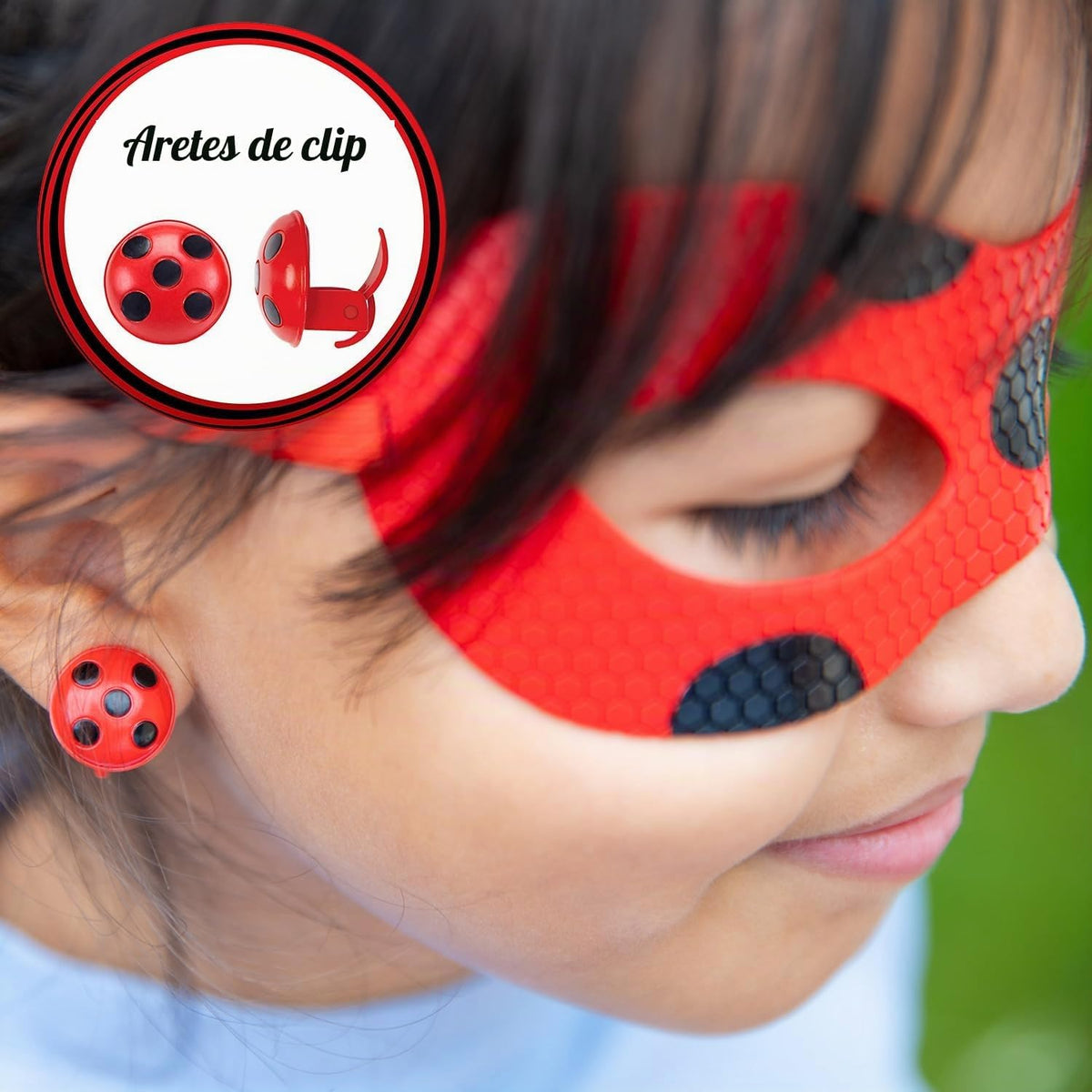 Bandai - Miraculous Ladybug - Kit de transformación - Disfraz de Ladybug - Caja Jojo Máscara Tikki Pendientes Kwami - Disfraz y Accesorios Miraculous - Juguetes para niños a Partir de 4 años - P50604