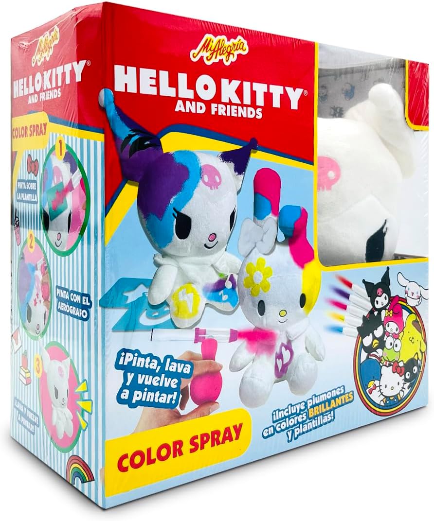 Ult Peluche Premium Kuromi para Pintar Color Spray Hello Kitty y Amigos