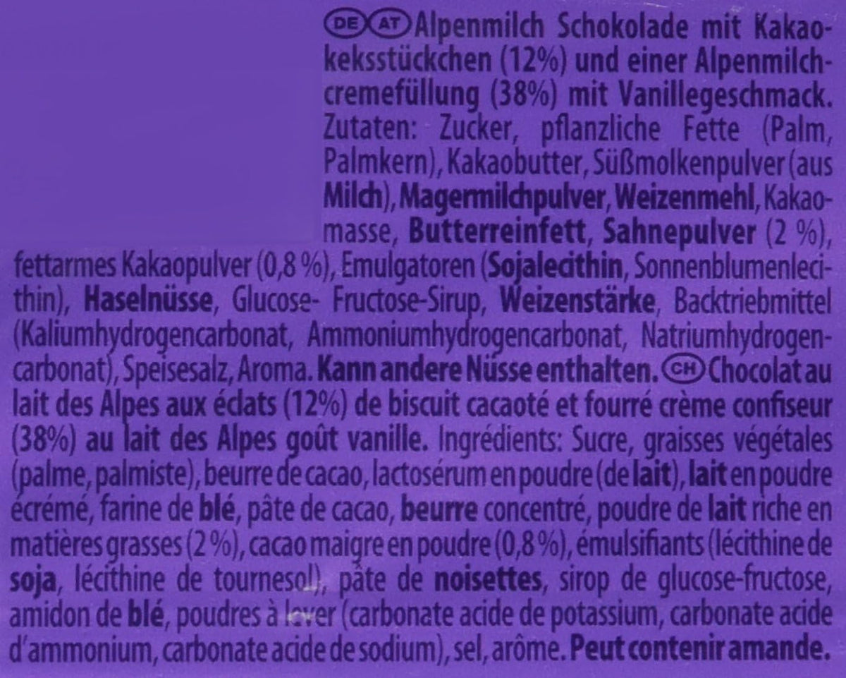 Milka Barra de Chocolate Oreo, Marrón/Blanco, 100 g