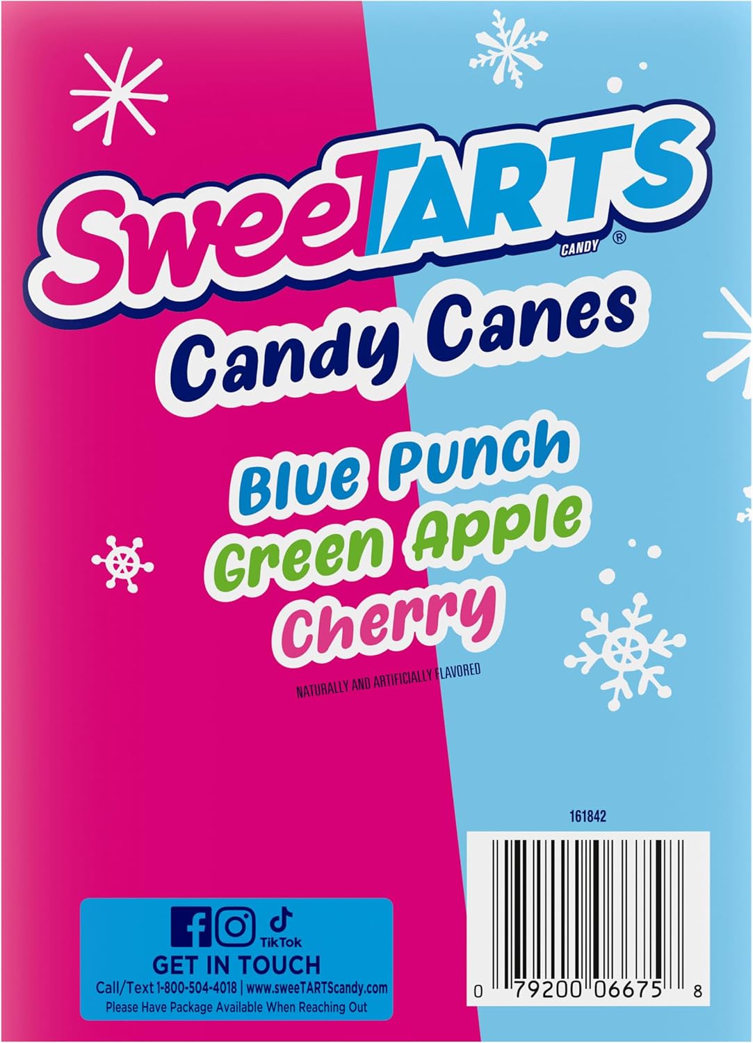 SweeTARTS Bastones De Caramelo Navideños, Caja De 12 Unidades: Un Clásico Navideño Envuelto Individualmente, Perfecto Para Rellenar Calcetines, Regalar Y Decorar.