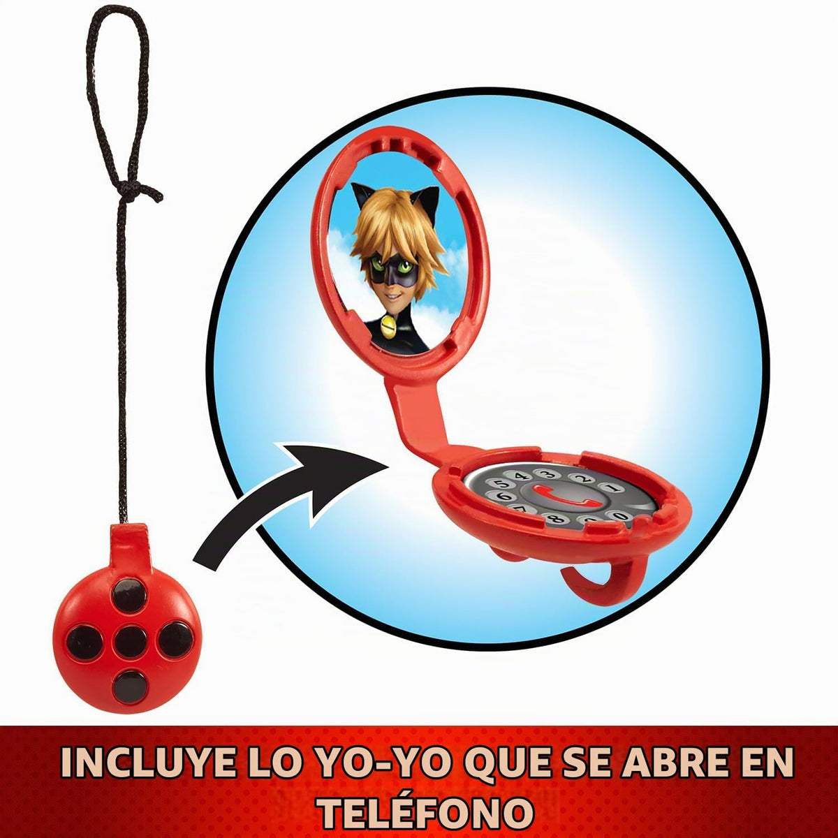 BANDAI Miraculous Ladybug and Cat Noir Toys Catarina Fashion Doll | Muñeca articulada de Catarina de 26 cm con Accesorios Kwami | Figura de Catarina de superhéroe Adolescente | Gama de muñecas