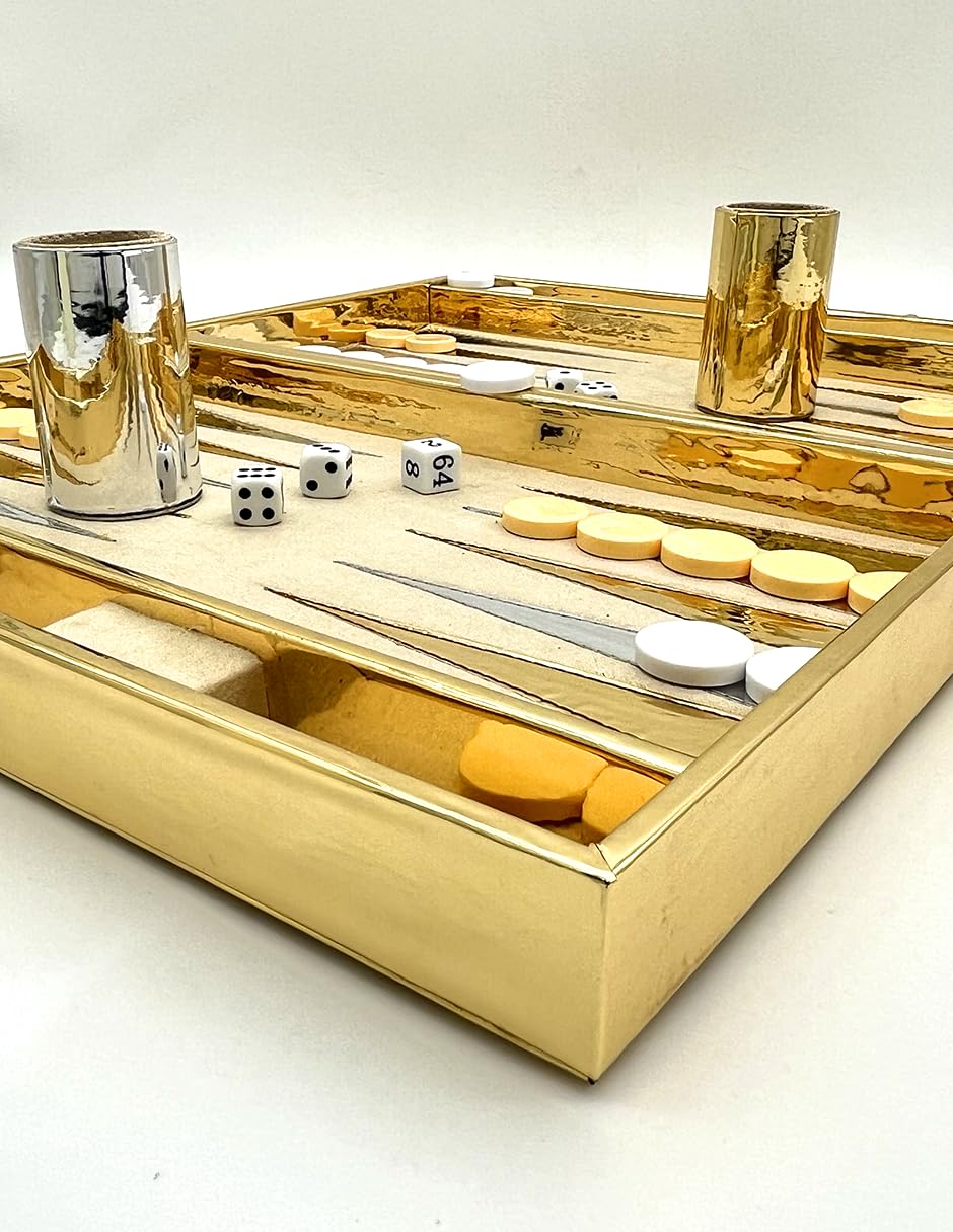 Ult Backgammon Dubai Premium Dorado de Lujo con Dados Fichas de Acrílico y Cubiletes para Dados - imagen 9