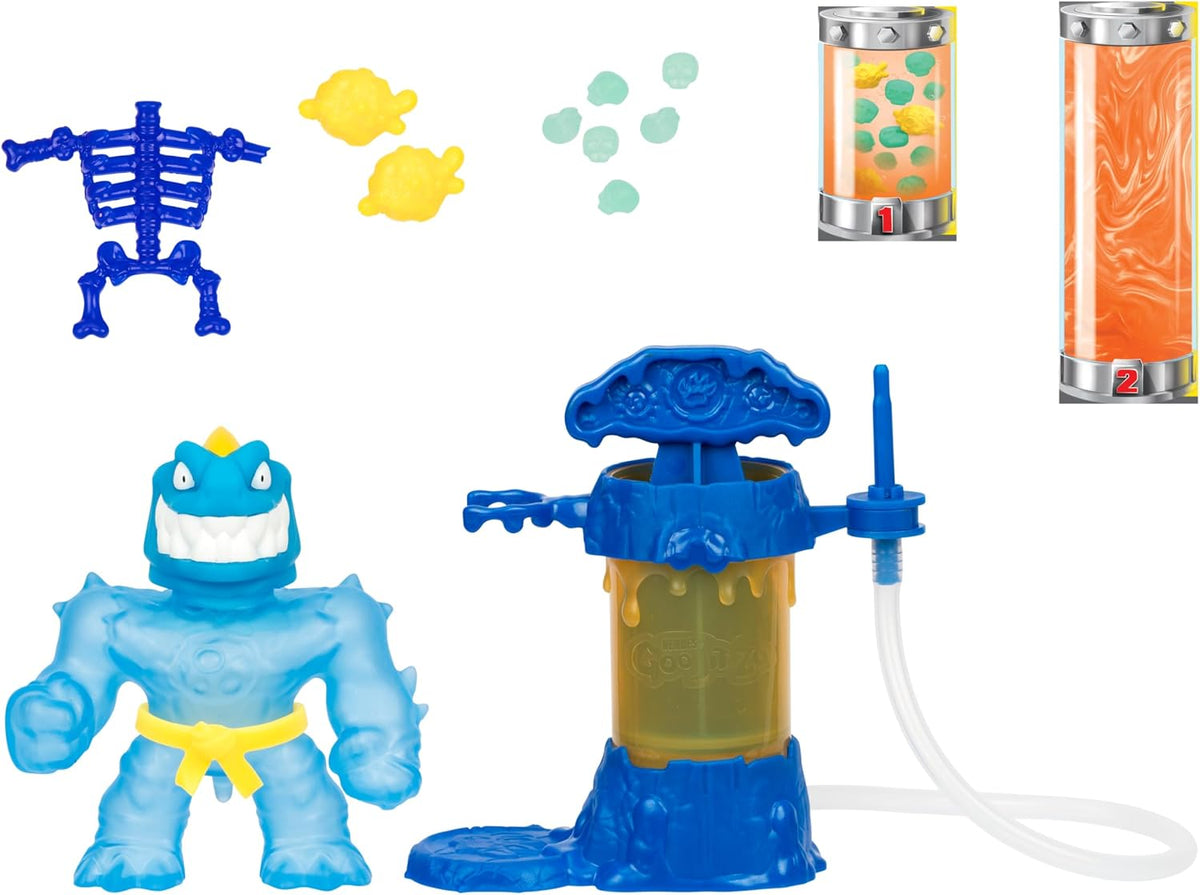 Goo JIT Zu Hero Creator Tyro 3 Rellenos únicos de Goo Mezcla, Llena y CREA tu Propia Brilla en la Oscuridad Figura Elástica para Niños Muñeco Estirable Original Bandai