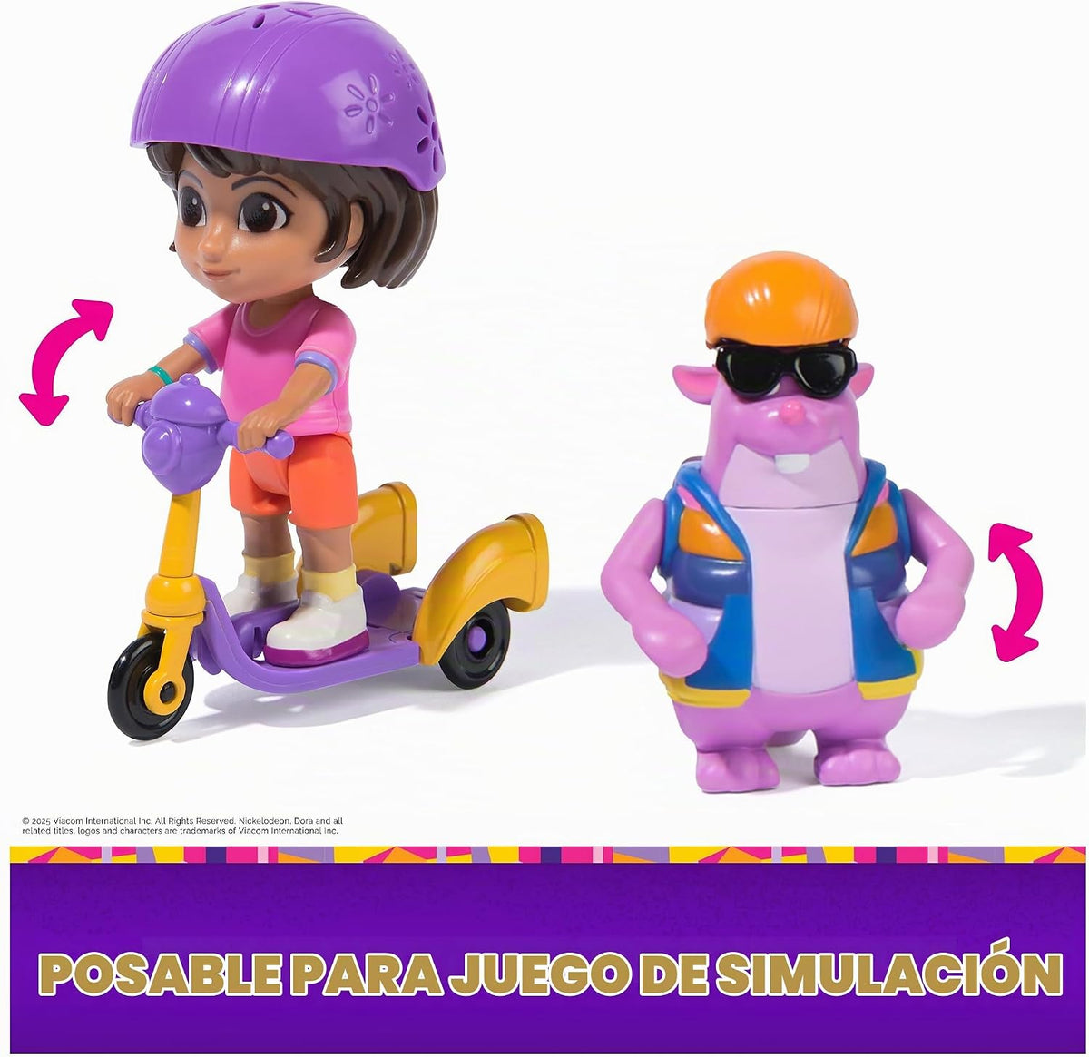Dora, Set de Aventuras acelera y explora con Figuras de Dora y Tico, y un Patinete de Tres Ruedas, Juguetes para niños y niñas a Partir de 3 años
