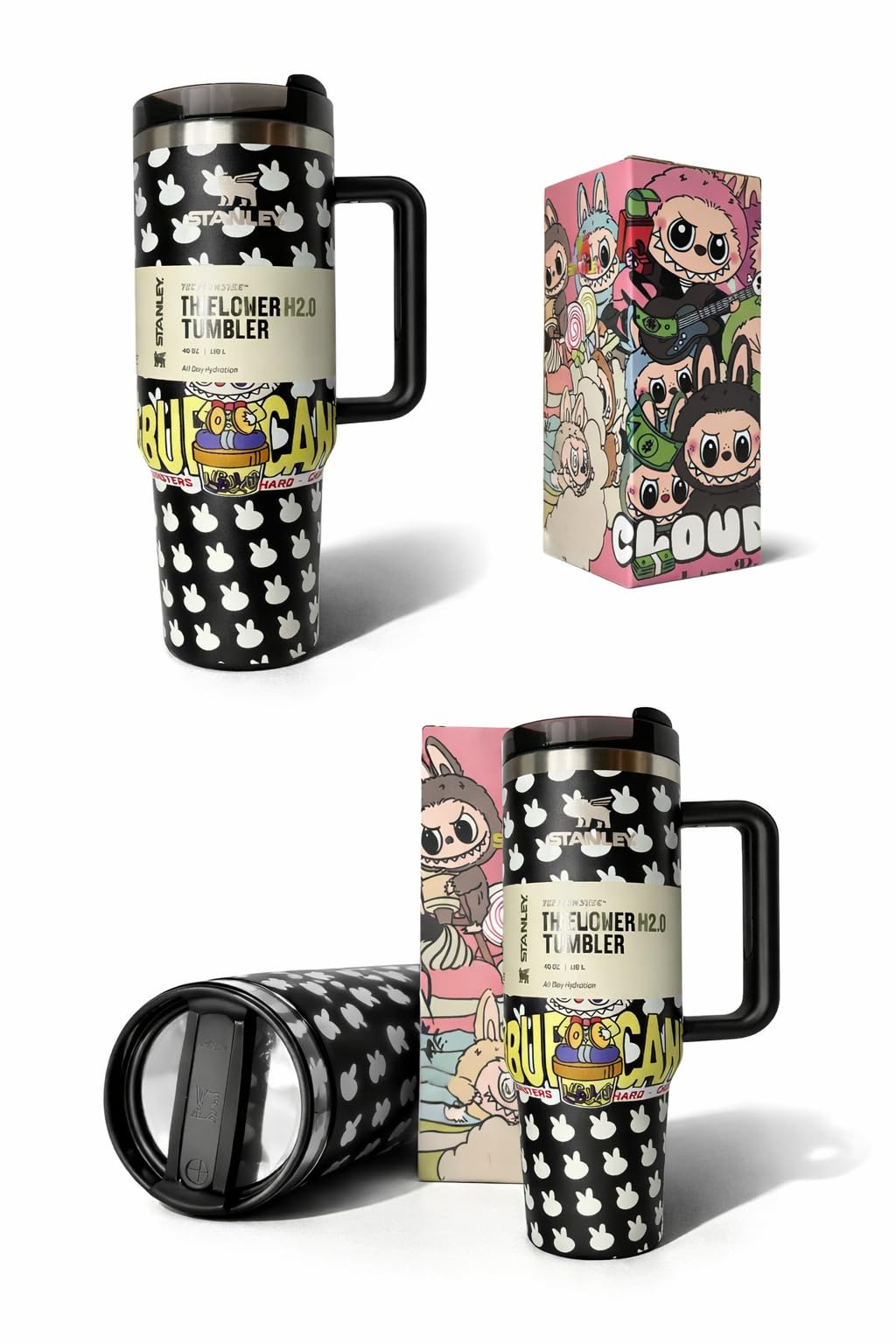 Generico Termo de Agua con Asa, 40 oz, 1.18 L, Negro con Diseño de Criaturas de Fantasia, Edicion Especial - imagen 4
