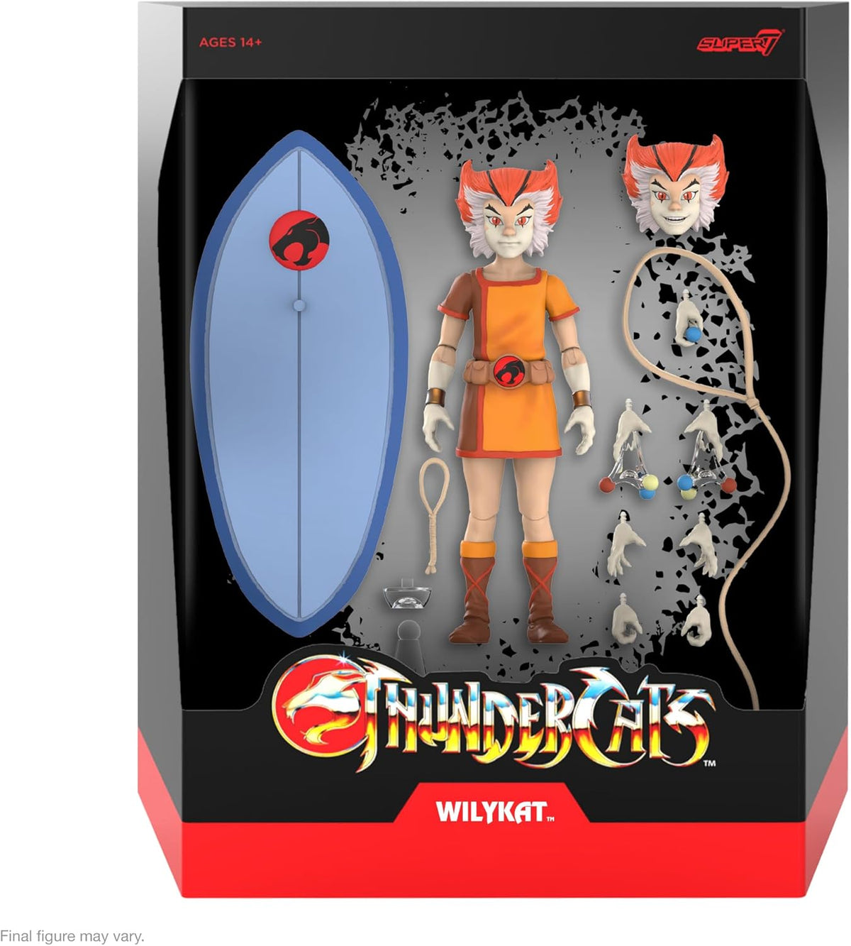 Super7 ULTIMATES! Thundercats WilyKat - Figura de acción Thundercats de 7 Pulgadas con Accesorios clásicos de Dibujos Animados coleccionables y Juguetes Retro