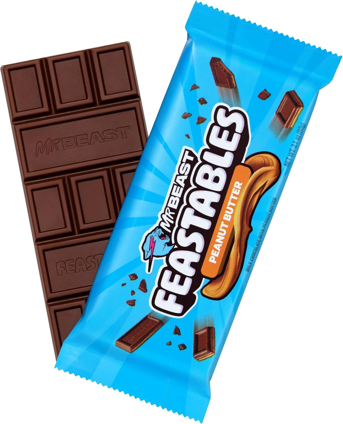 Feastables Mr Beast Chocolate Bar Chocolate en Barra - Sabores Surtidos 60gr c/u 4pzas (NUEVA IMAGEN)