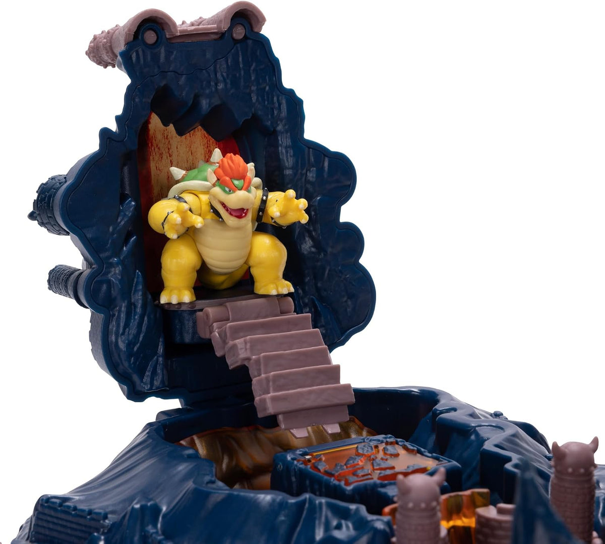 Jakks Pacific – Super Mario Bros La Película – Mini Set de Juego – Castillo de Bowser en la Isla – Incluye a Bowser de 1.25 Pulgadas - Piezas Interactivas - Licencia Oficial