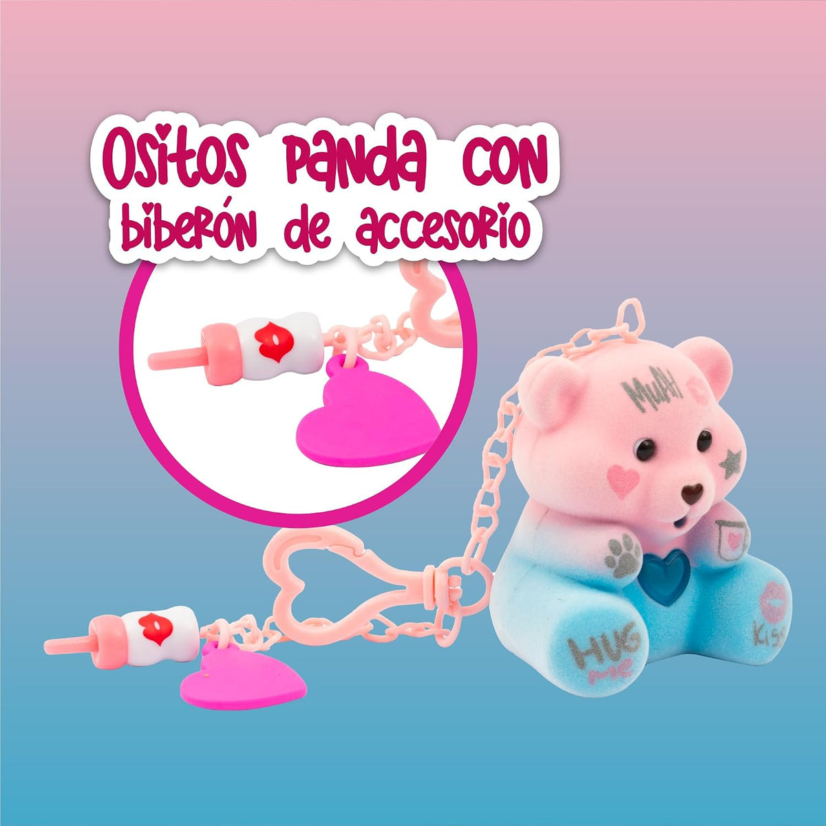 Coccolotti Love and Tell, 1 de 6 Ositos de Peluche interactivos con función de grabación, Llavero de Nailon, Mensaje repetido, Embalaje ecológico, a Partir de 4 años