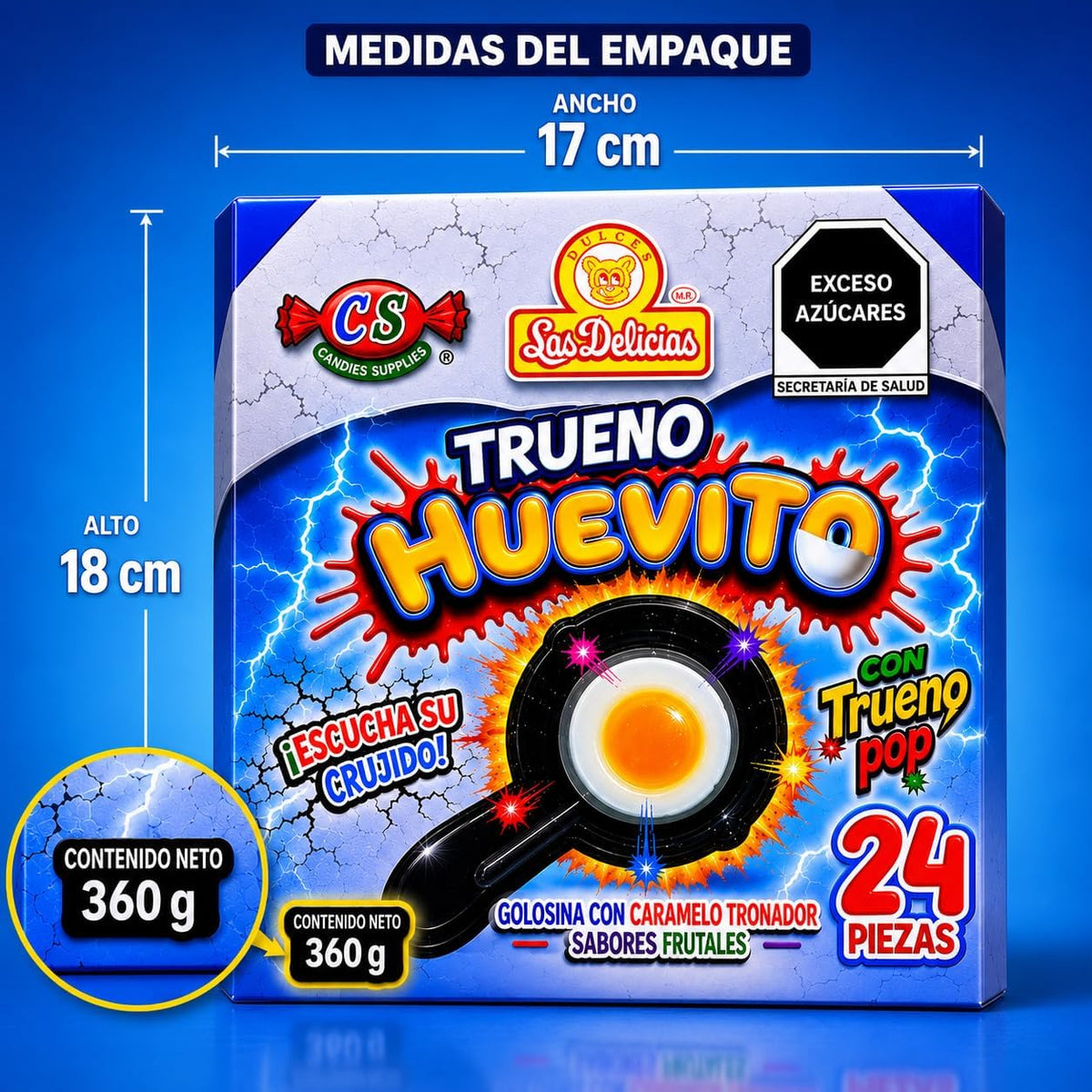 TRUENO HUEVITO Caramelo Tronador 24 Piezas LAS DELICIAS