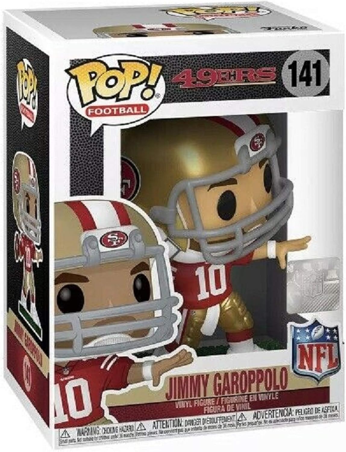 Jimmy Garoppolo San Francisco # 141 Pop Sports NFL Pop Vinyl Figura (Bundled with Ecotek Pop Protector)