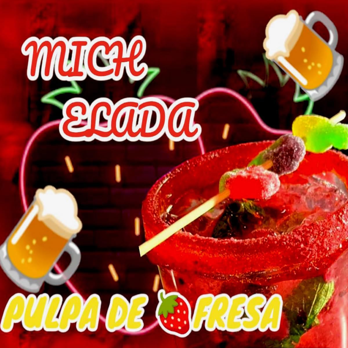 Salsa Mix 1.1k Varios Sabores Para Escarchar, Fruti Mich Sabor FRESA CHAMOY