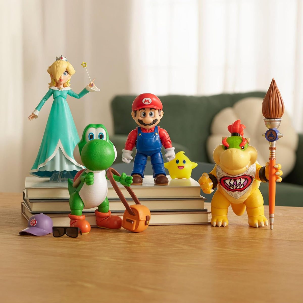Jakks Pacific Super Mario Galaxy Movie Figura Bowser Jr. 5 Pulgadas con Pincel, 17 Puntos de Articulación, Coleccionable, +3 Años