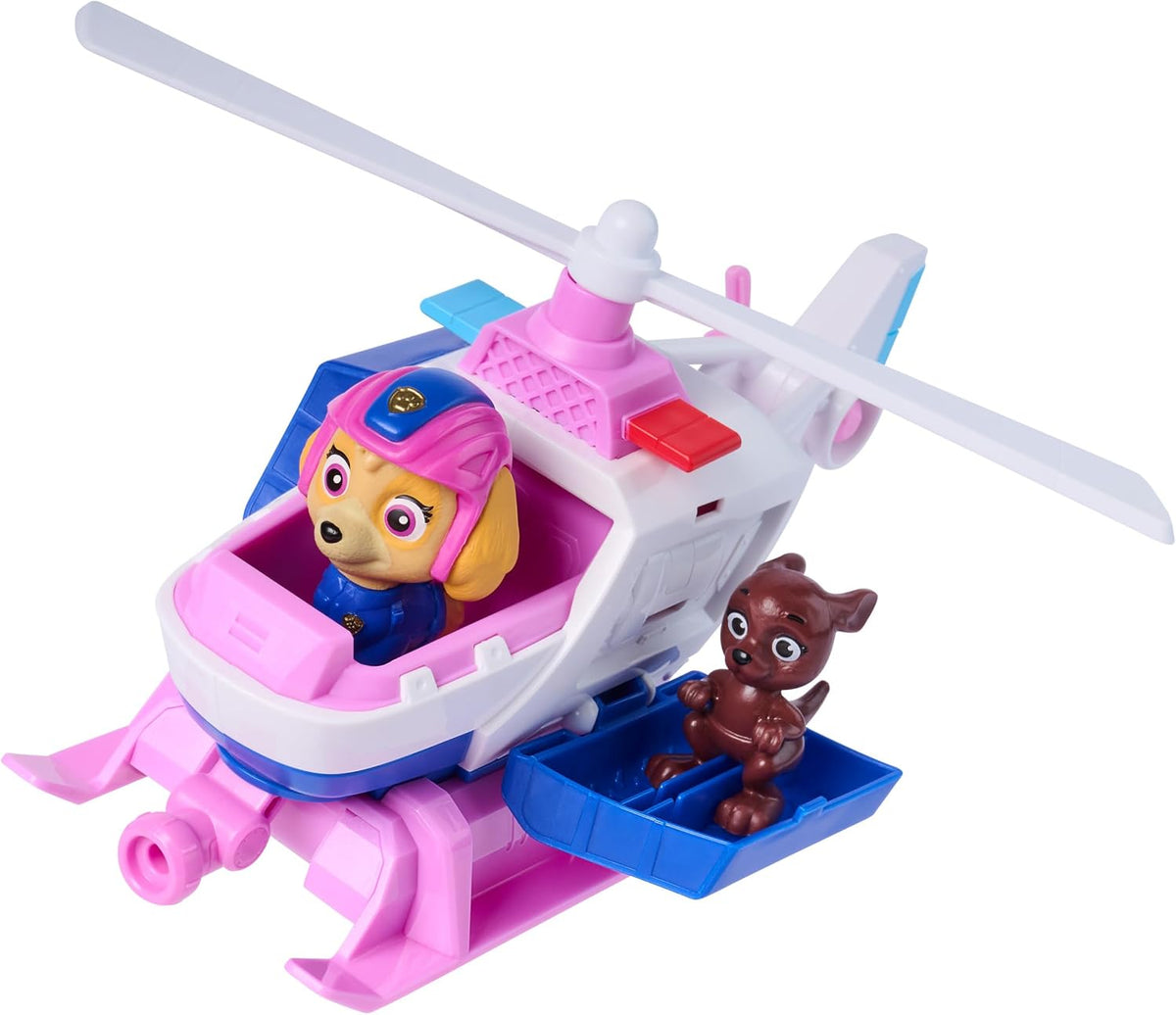 Paw Patrol: Search & Rescue, helicóptero de Rescate de Skye con 2 Figuras, helicóptero de Juguete heroico con función de propulsión, Juguetes para niños y niñas a Partir de 3 años