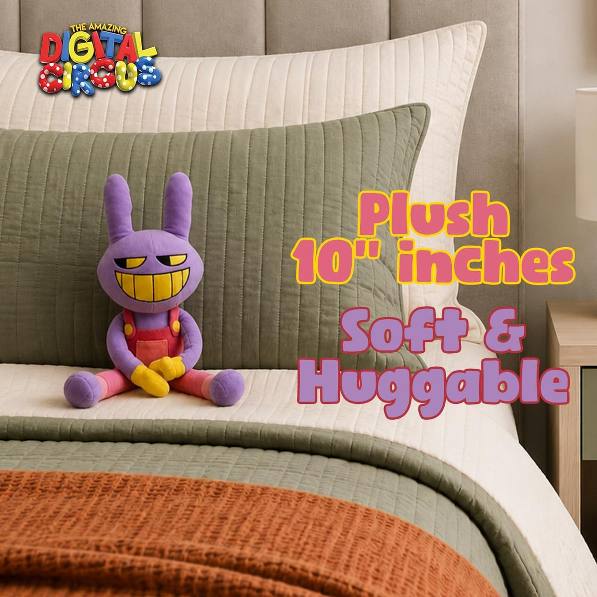 Just Toys LLC The Amazing Digital Circus - Juguete de Peluche Jax de 25 centimetros, con Licencia Oficial, ultrasuave y Coleccionable (Pomni, Jax, Gangle, Gummigoo)