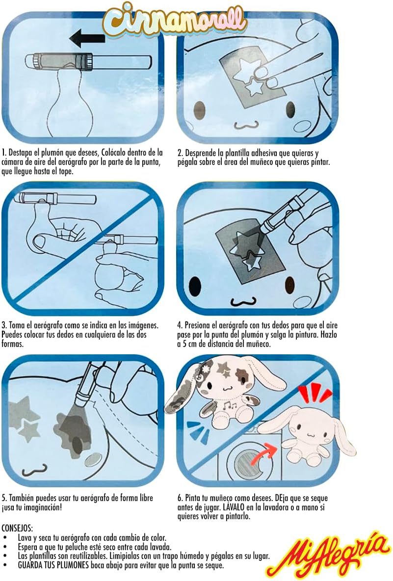 Ult Peluche Premium Cinnamoroll para Pintar Color Spray Hello Kitty y Amigos