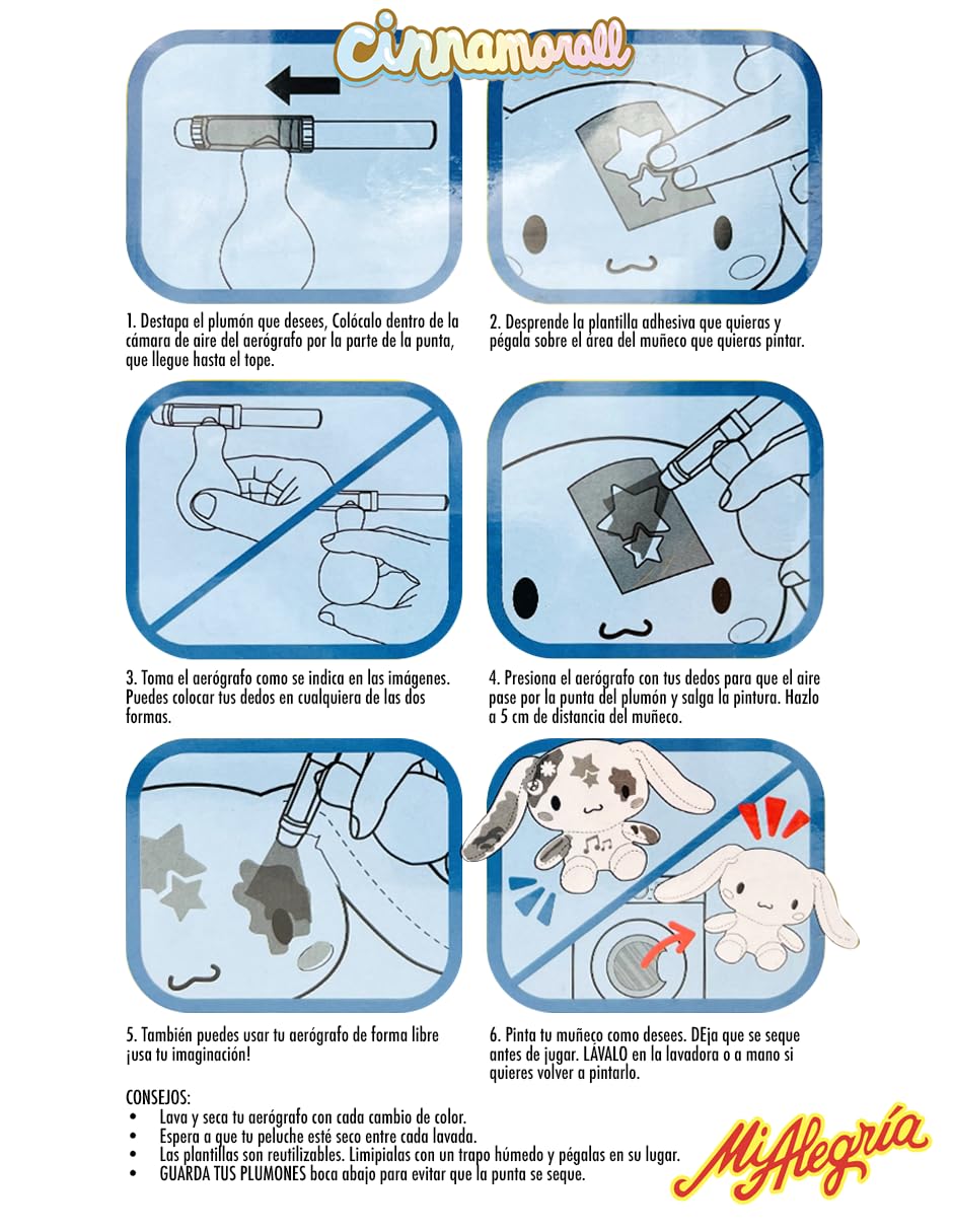 Ult Peluche Premium Cinnamoroll para Pintar Color Spray Hello Kitty y Amigos - imagen 5