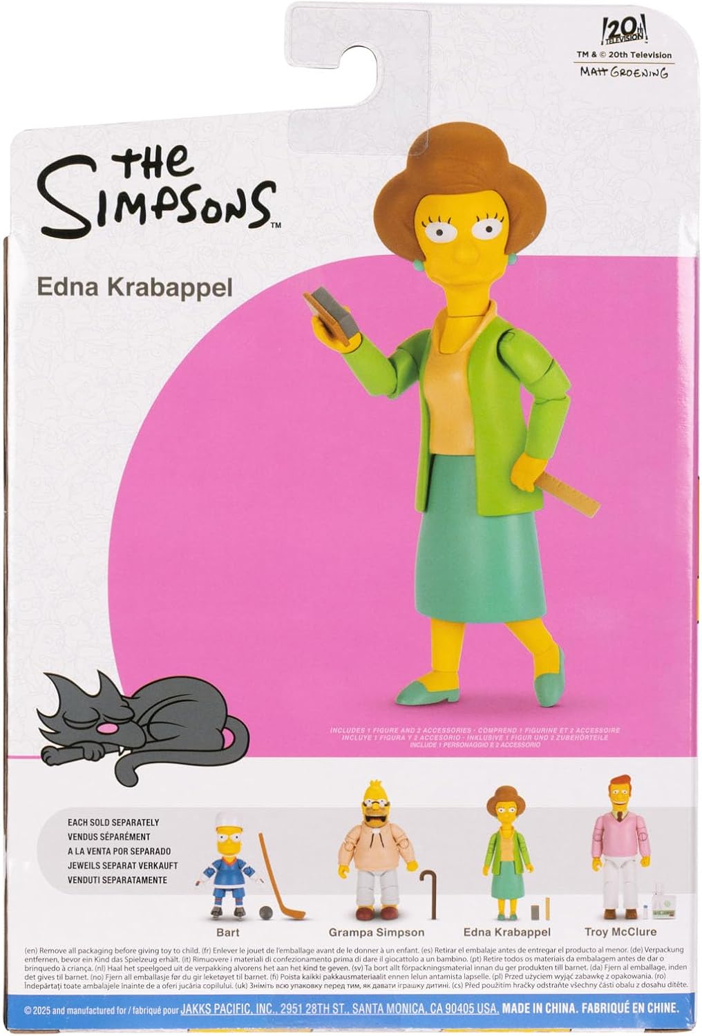 The Simpsons - Cifras de acción Edna Krabappel de 5 Pulgadas con GIS y Regla