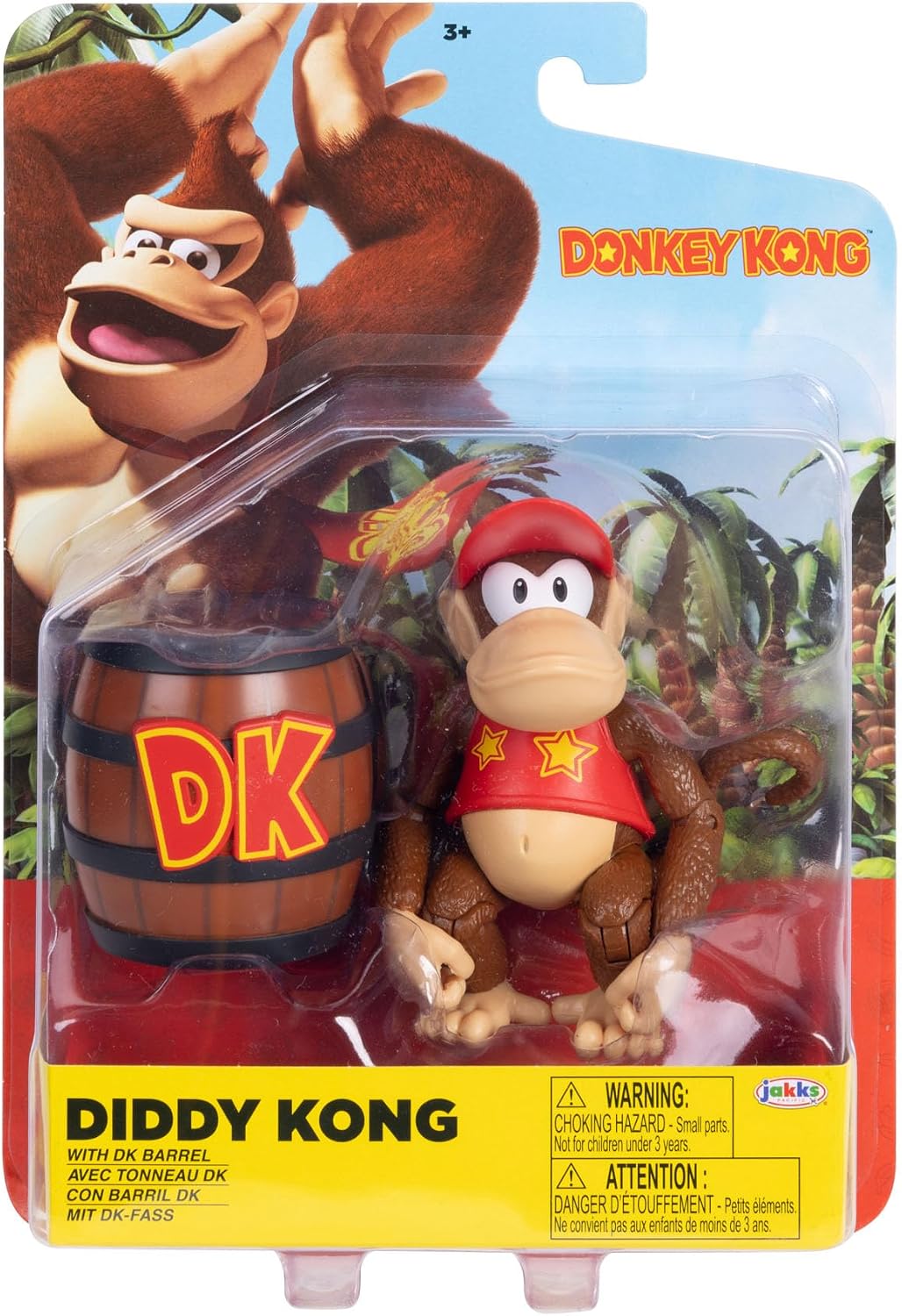 Jakks Pacific Figura de Acción Super Mario Bros Diddy Kong 4"