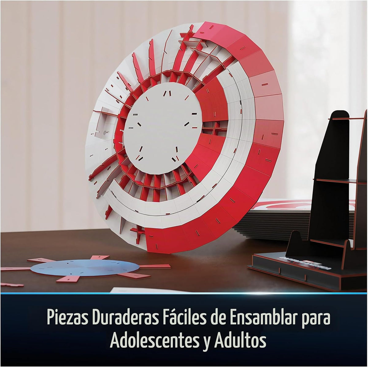 4D Build, Rompecabezas en 3D de Escudo del Capitán América de Marvel, 101 Piezas, Juguetes de construcción, Rompecabezas en 3D para Adultos y niños a Partir de 12 años