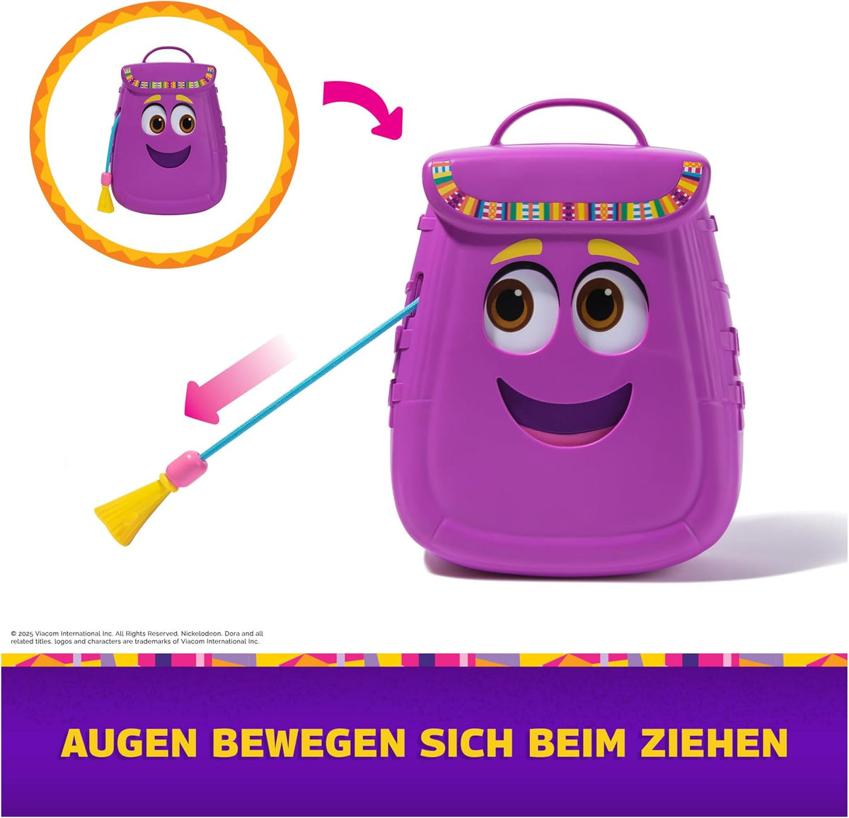 Dora, Mi Mochila de Aventuras, con Accesorios de exploración‚ un Mapa desplegable y una brújula y Unos prismáticos de Juguete, Juguetes para niñas y niños a Partir de 3 años