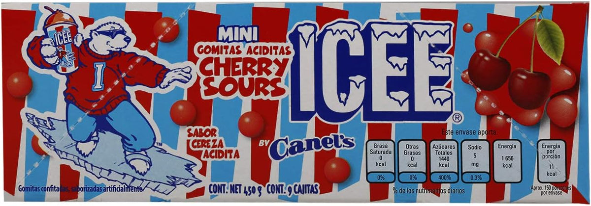 Canel´s ICEE Mini Cherry Sour Cajita Gomitas aciditas 9pzas 50 gr