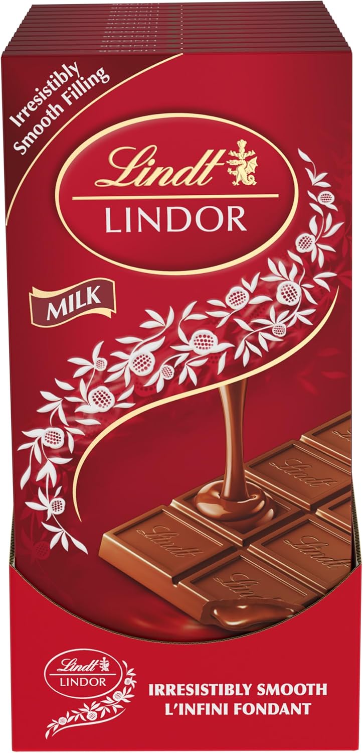 Lindt Lindor Chocolate de Leche, 12 Barras de 100 G