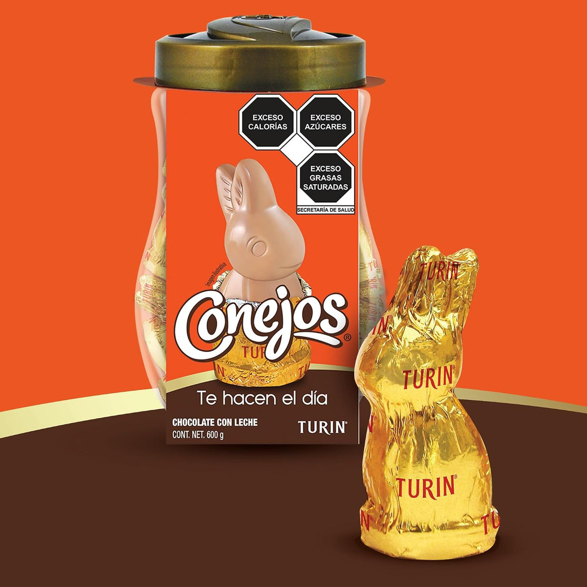 Conejos Turin Chocolates Tubo de 30 piezas, 20g cada pieza. 600g