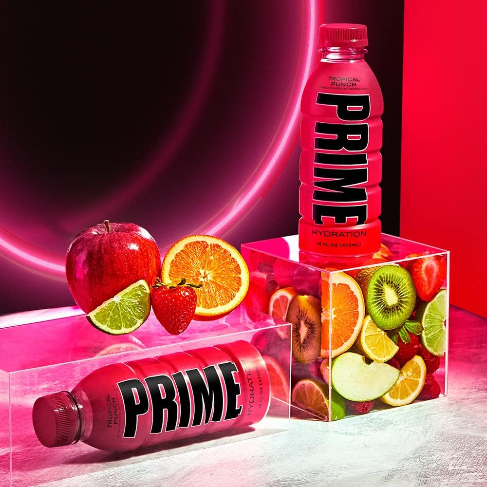 Prime Hydration Prime Hidratación con Mezcla de Bcaa para Recuperación Muscular Tropical Punch (12 Bebidas, 16 Onzas Líquidas. Cada Uno), Prime HYDRATION, DRINK_FLAVORED, Tropical., Prime