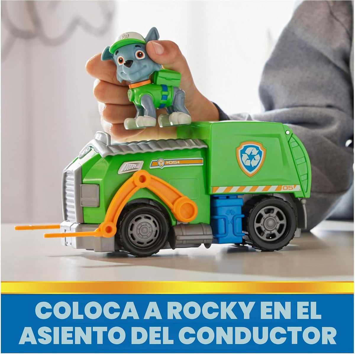 Patrulla Canina, camión de Reciclaje Rocky, camión de Juguete con Figura de acción Coleccionable, Juguetes para niños de Mente sostenible para niños y niñas a Partir de 3 años