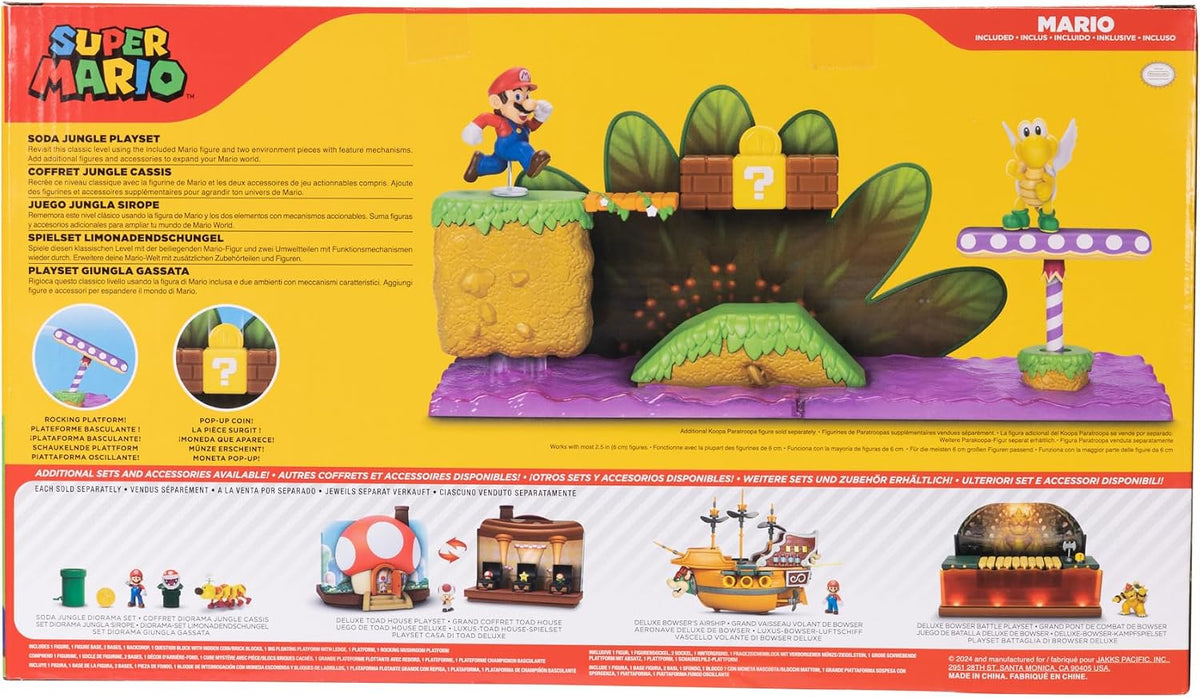 Nintendo Super Soda Jungle Playset Incluye Figura de Mario de 2.5 Pulgadas. A Partir de 3 años (Licencia Oficial)