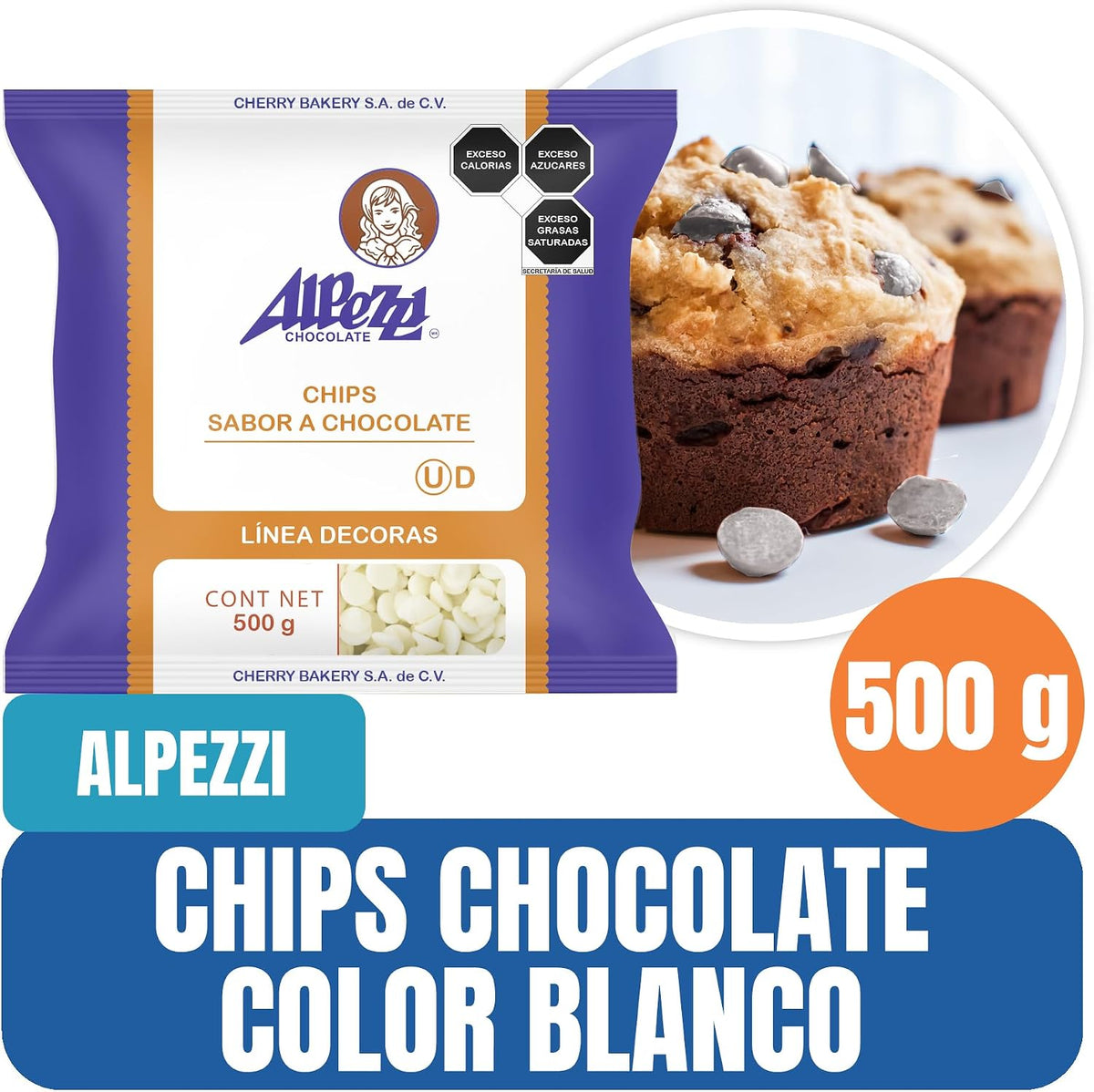 Alpezzi Chocolate Chips Chocolate Alpezzi 500 Grs (Blanco)
