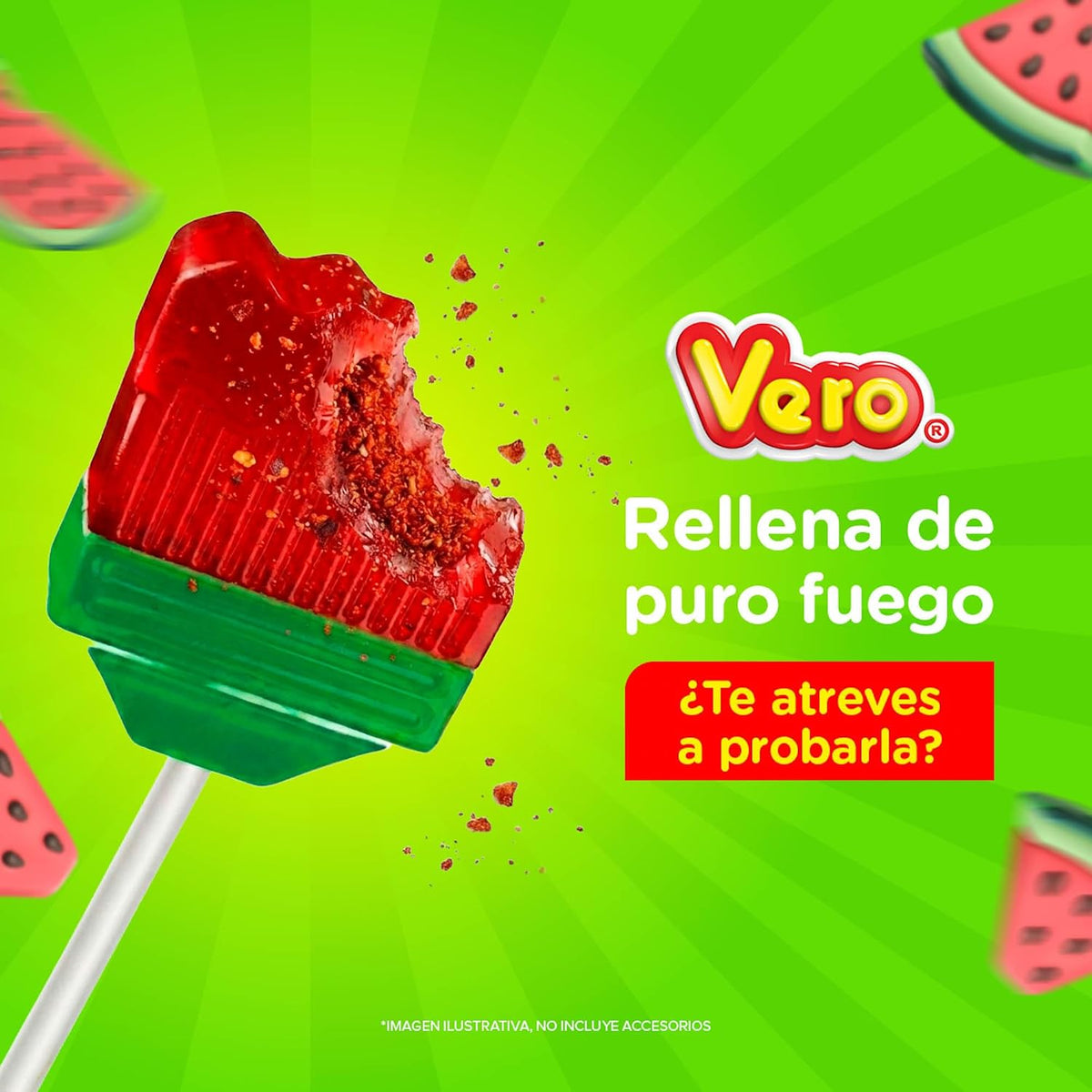 Sandibrochas rellenas,paleta de caramelo con chile, Bolsa 40pz de 14g c/u