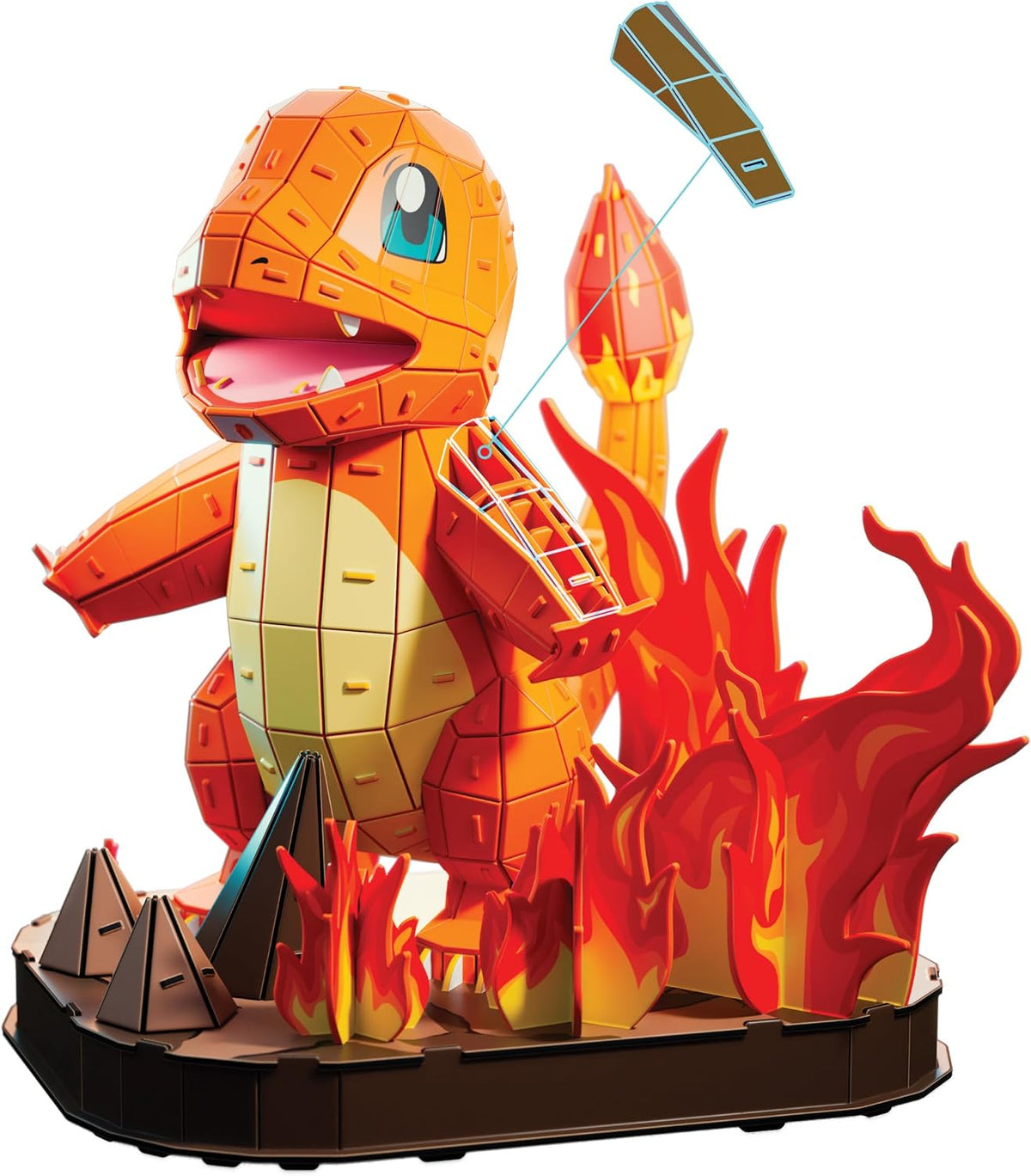 4D Build, Charmander de Pokémon en 3D, coleccionables de Pokémon, Rompecabezas para Adultos, Juguetes de construcción, Rompecabezas en 3D para Adultos y Adolescentes, 241 Piezas, a Partir de 12 años
