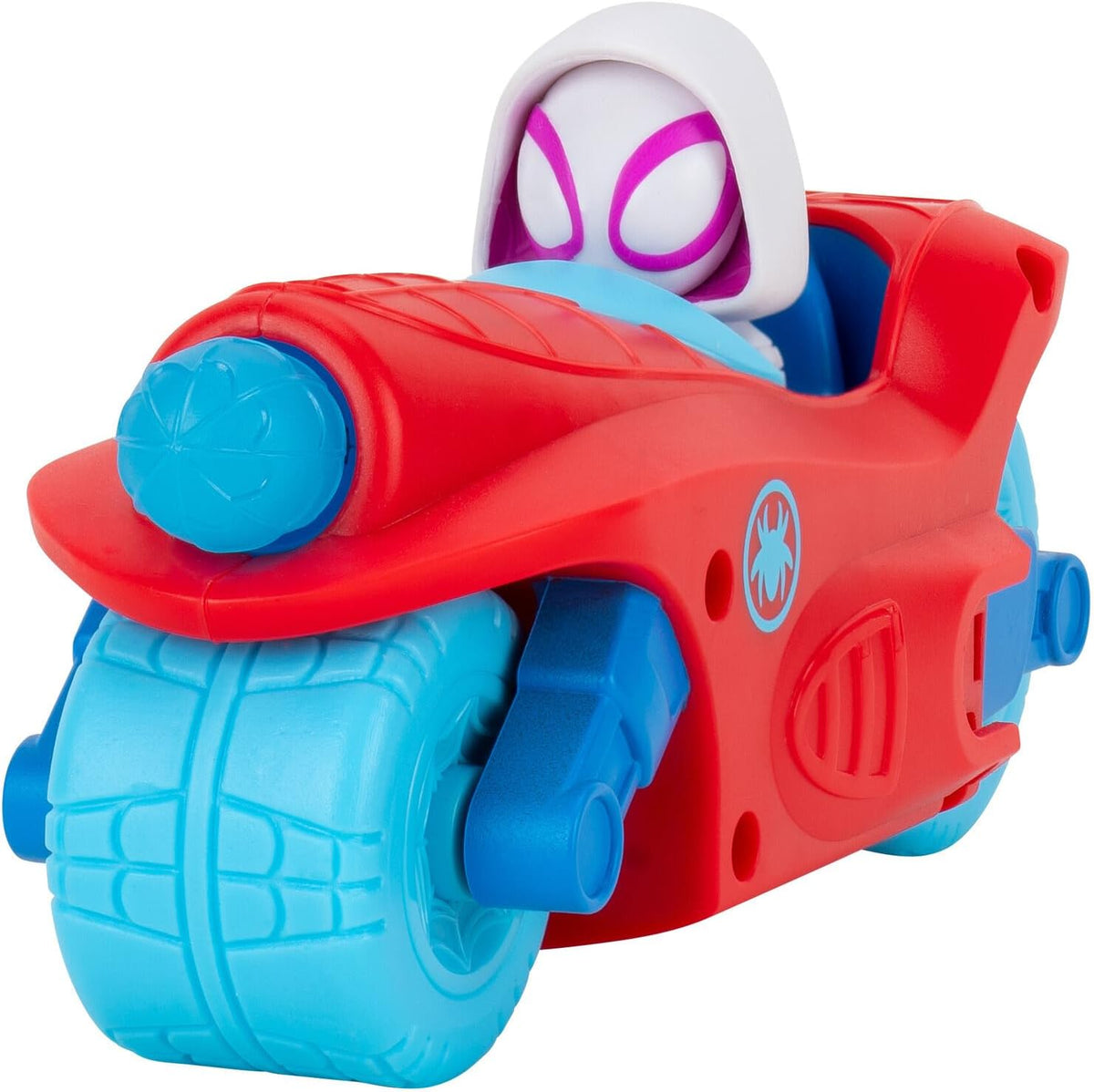 Jazwares Marvel Spidey and His Amazing Friends Spidey Team Split Racer - Vehículo Tres en uno de 8.5 Pulgadas con Dardos Web, Efectos de Sonido y Frases