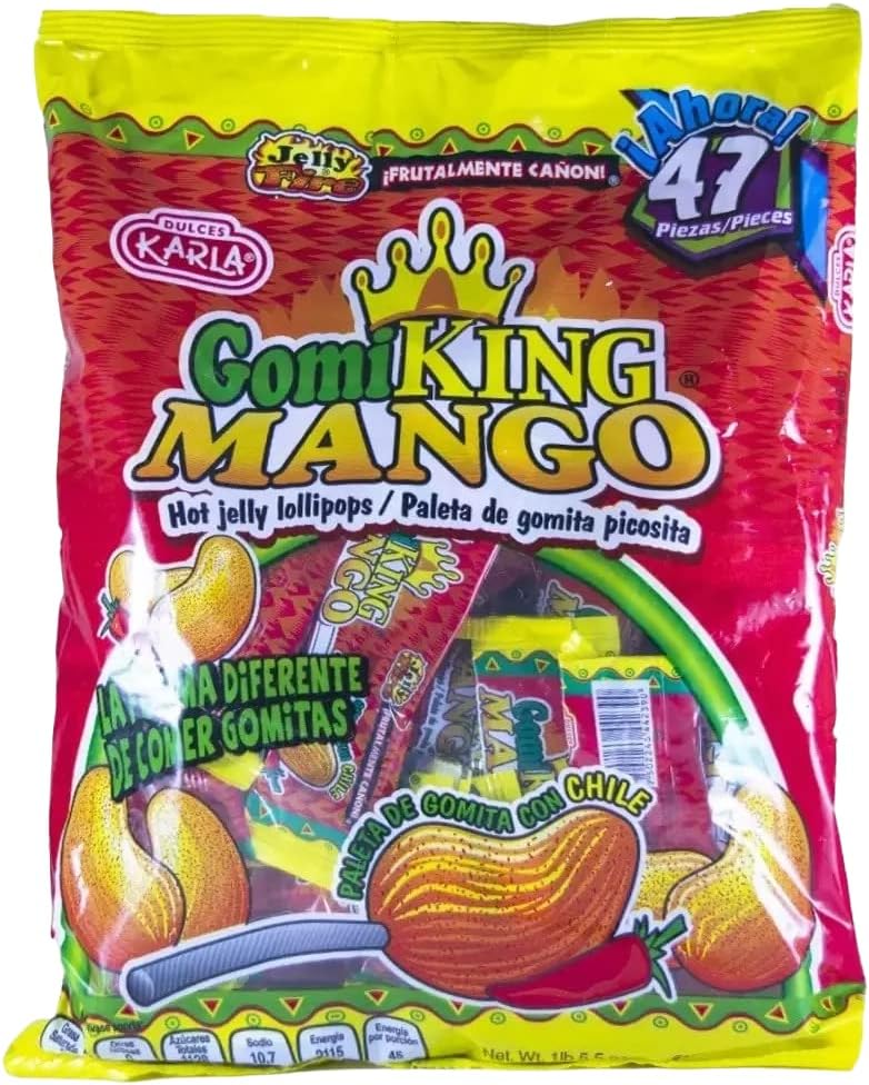 Paletas de gomita enchilada sabor mango (GomiKing Mango 47 Pz) (Mango)